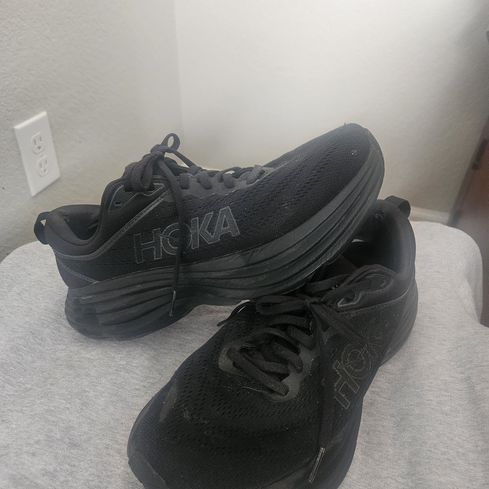 Hoka One One Bondi 8 Wide Black Shoes